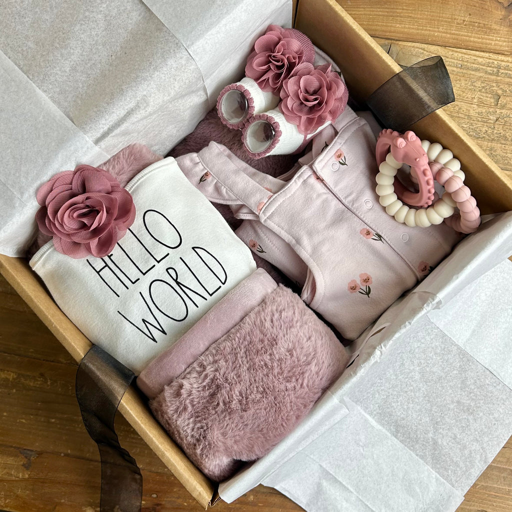 Pretty in Pink Luxury Baby Girl Gift Box | Blush Newborn Gift Set | Baby Shower Gift | Premium Baby Gift