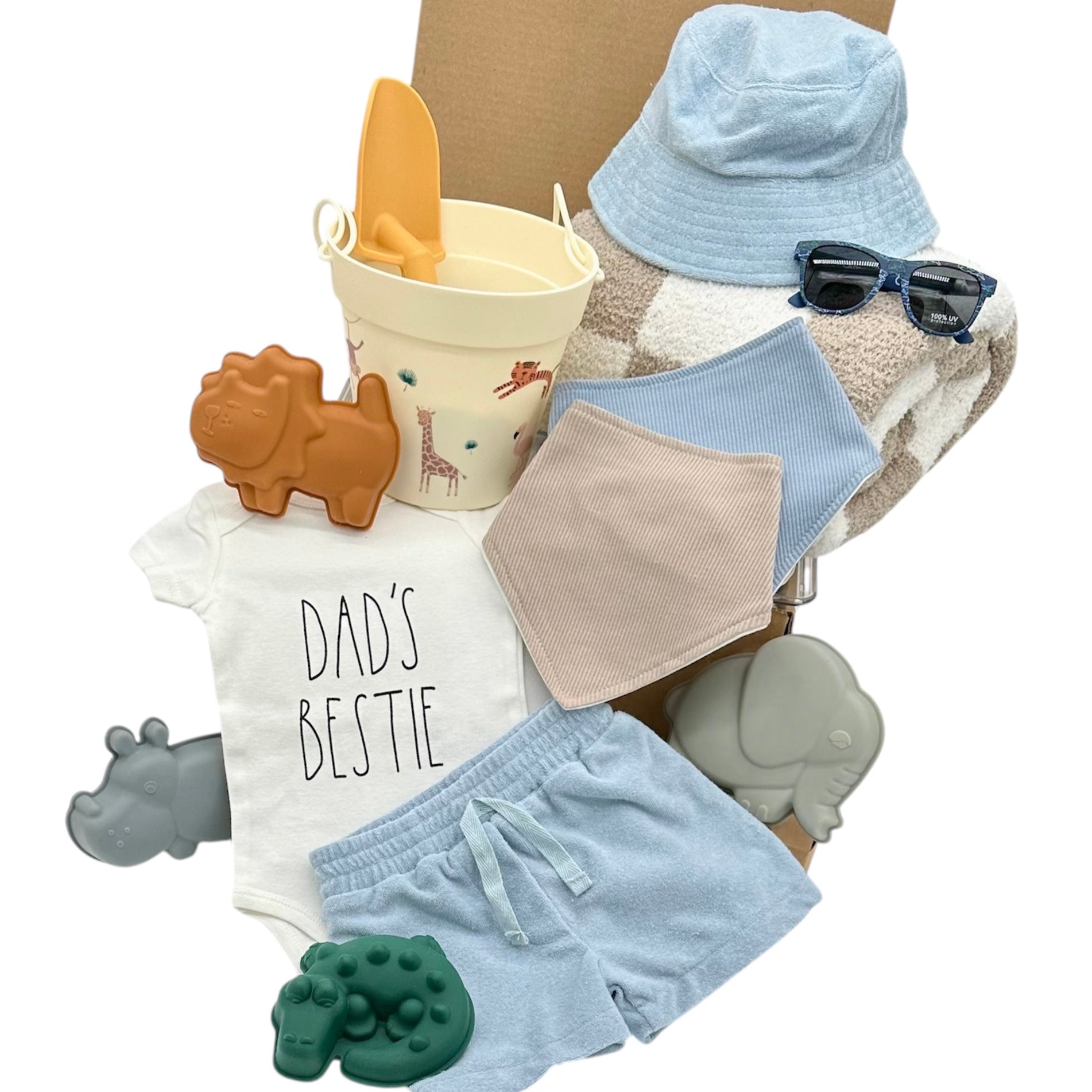 Coastal Cutie Luxury Baby Gift Box | Beach Baby Gift Set | New Baby Boy Gift | Baby Shower Gift | Summer Baby Outfit
