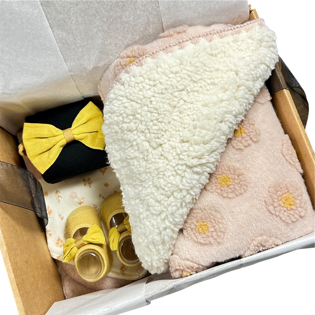 Little Love Bug Luxury Baby Girl Gift Box | Blush Newborn Gift Set | Baby Shower Gift | Modern Baby Girl Gift