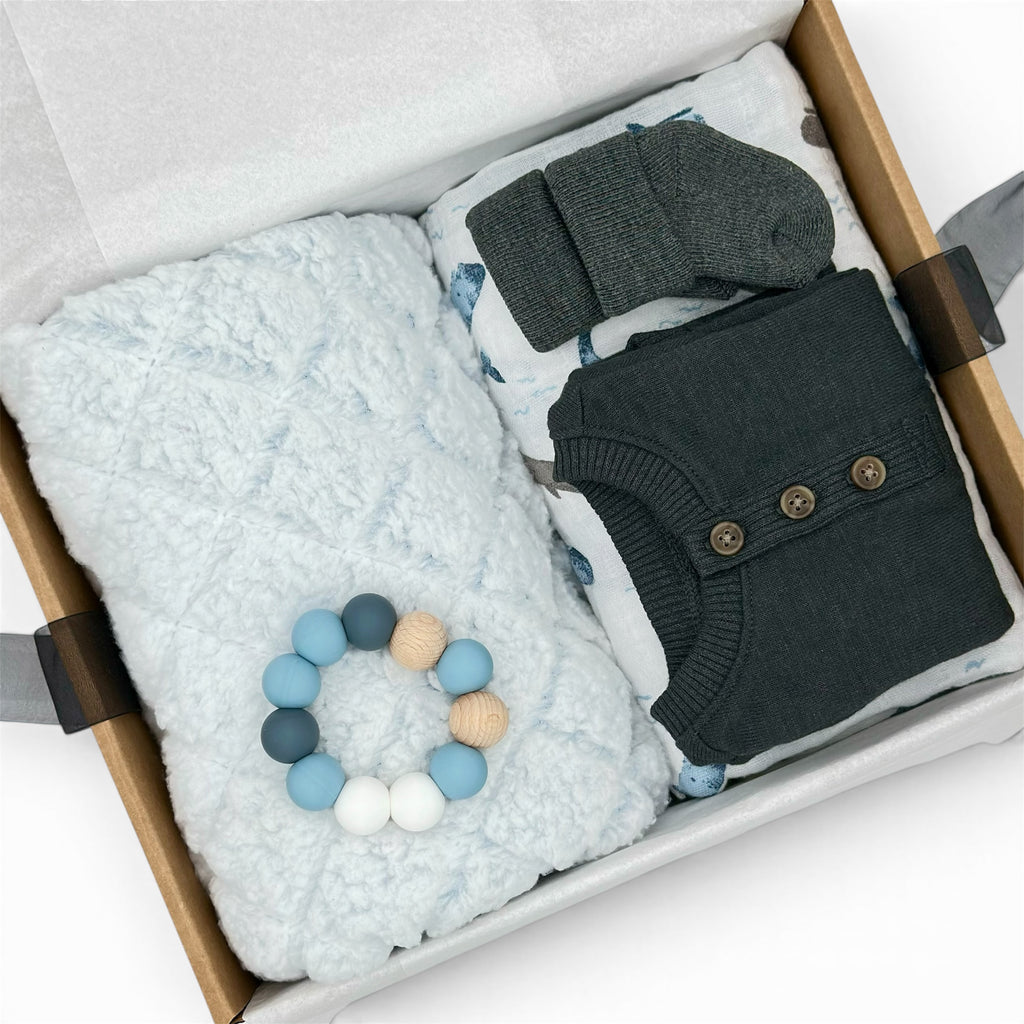 Whale Hello Baby Gift Box | Baby Boy & Gender Neutral Newborn Gift